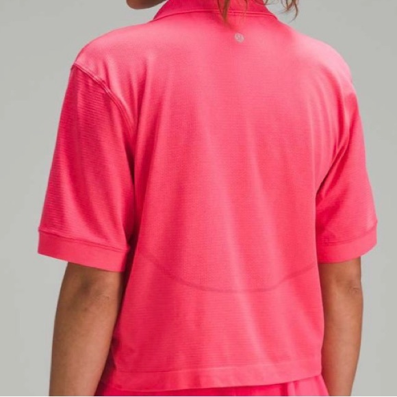 lululemon athletica Swiftly Tech Relaxed Fit Polo Shirt Lipgloss -Size 8 - Picture 2 of 7
